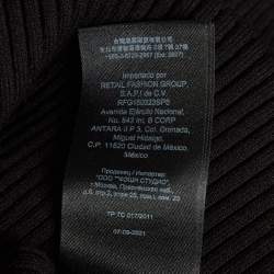 مملوكة مسبقًا Maje Black Crochet Sleeve Rib Knit Top M