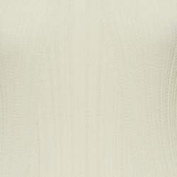 Pre Owned Maje Cream Rib Knit Frilled Rooly Maxi Dress S