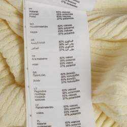 Pre Owned Maje Cream Rib Knit Frilled Rooly Maxi Dress S