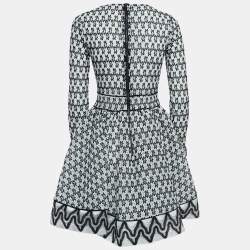 Pre Owned Maje Black/White Royan Embroidered Lace Mini Dress M