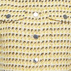 Maje Yellow Tweed Mini Dress L