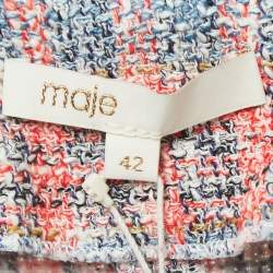 Pre Owned Maje Red/Blue Tweed Shirt Mini Dress XL