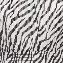 Maje Black/White Zebra Print Lurex Crepe Ruffled Maxi Dress S