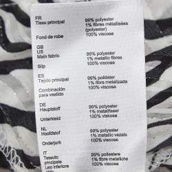 Maje Black/White Zebra Print Lurex Crepe Ruffled Maxi Dress S