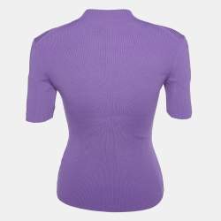 Pre Owned Maje Purple Knit Mock Neck Top S