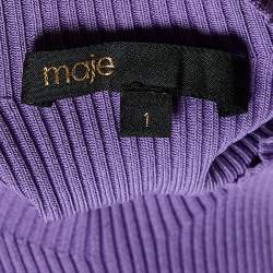 Pre Owned Maje Purple Knit Mock Neck Top S