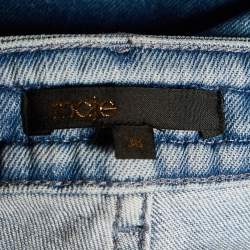 Maje Blue Denim Braid Detail Flared Jeans S