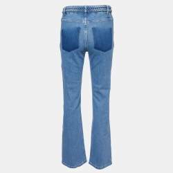 Maje Blue Denim Braid Detail Flared Jeans S