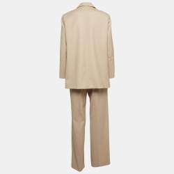 Maje Beige Wool Blend Single Breasted Pants Suit S