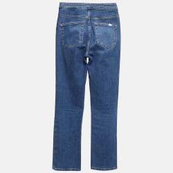 Pre Owned Maje Blue Lace-Up Denim High Rise Jeans XS Waist 26"