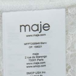 Maje White Floral Lace Semi Sheer Top S