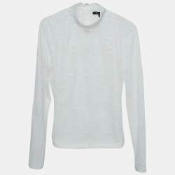 Maje White Floral Lace Semi Sheer Top S