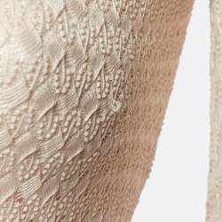 Pre Owned Maje Light Peach Lace Rossignol Pleated Mini Dress M