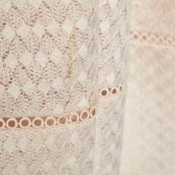 Pre Owned Maje Light Peach Lace Rossignol Pleated Mini Dress M