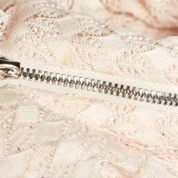 Pre Owned Maje Light Peach Lace Rossignol Pleated Mini Dress M