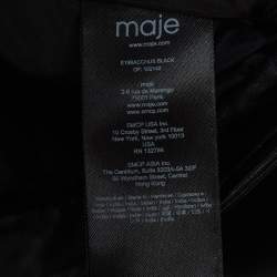 Maje Black Leather Bacchus Crop Leather Jacket L