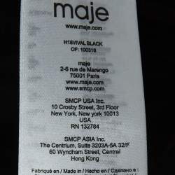 Maje Black Wool-Blend Belted Blazer L