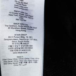 Pre Owned Maje Black Patterned Jersey Ruffled Mini Dress S