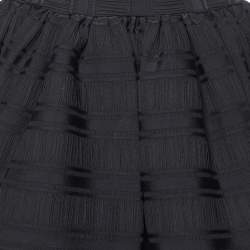 Pre Owned Maje Black Patterned Jersey Ruffled Mini Dress S