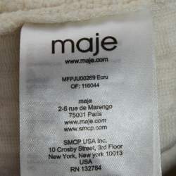 Pre Owned Maje Off- White Joppy Decorative-Button Tweed Mini Skirt XS