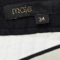 Pre Owned Maje Off- White Joppy Decorative-Button Tweed Mini Skirt XS