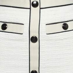 Pre Owned Maje Off- White Joppy Decorative-Button Tweed Mini Skirt XS