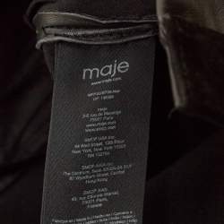 Pre Owned Maje Black Jelfie Leather Horsebit Detail Mini Skirt S