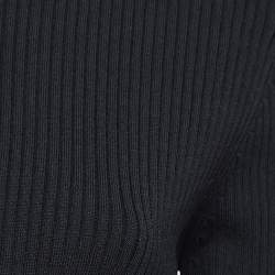 Pre Owned Maje Black Roselana Openwork Knit Short Dress L