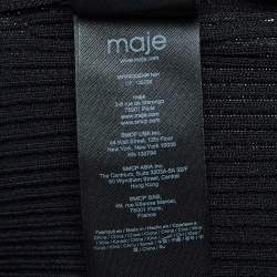 Pre Owned Maje Black Roselana Openwork Knit Short Dress L