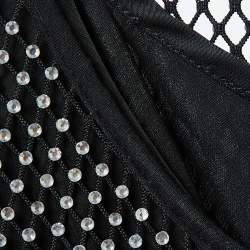 Pre Owned Maje Black Mesh Embellished Midi Dress M