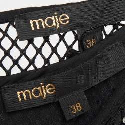 Pre Owned Maje Black Mesh Embellished Midi Dress M