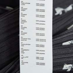 Pre Owned Maje Black Bow Print Plisse Ruffled Rockale Mini Dress M