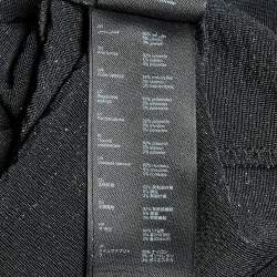 Pre Owned Maje Silver/Black Sequin High Neck Midi Dress S