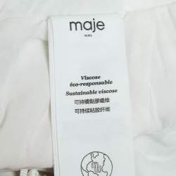 Pre Owned Maje White Printed Jacquard Lace-Up Back Midi Dress S