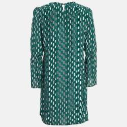 Maje Green Revalou Geometric Print Chiffon Short Dress M