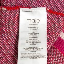 Pre Owned Maje Red March Cherry Jacquard Knit Cardigan S