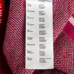 Pre Owned Maje Red March Cherry Jacquard Knit Cardigan S