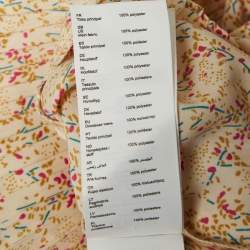 Pre Owned Maje Beige Printed Crepe Plisse Detail Top M