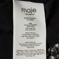 Pre Owned Maje Black Sequin Crepe Pleated Mini Dress S