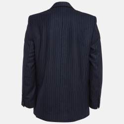 Maje Blue Pinstripe Wool Oversized Blazer XS