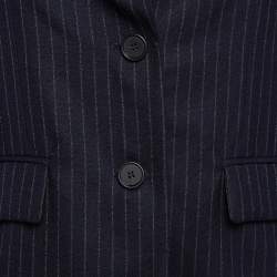 Maje Blue Pinstripe Wool Oversized Blazer XS