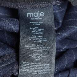Maje Blue Pinstriped Wool Formal Trousers M