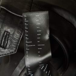 Pre Owned Maje Black Leather Pleated Mini Skirt L