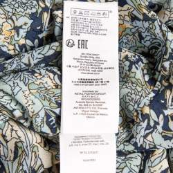 Pre Owned Maje Blue Printed Crepe Neck Tie-Up Mini Dress XS