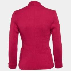 Maje Pink Crinkle Crepe Single Breasted Blazer M