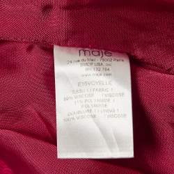Maje Pink Crinkle Crepe Single Breasted Blazer M