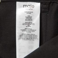 Maje Black Cotton Polaris Wide Leg Crop Trousers XS