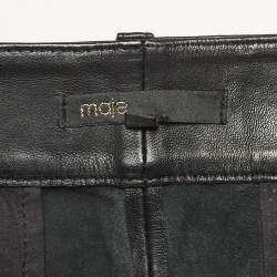 Pre Owned Maje Black Leather Belted Shorts L