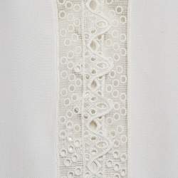 Maje White Crepe Lace Trim Top XL