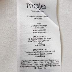 Maje White Crepe Lace Trim Top XL